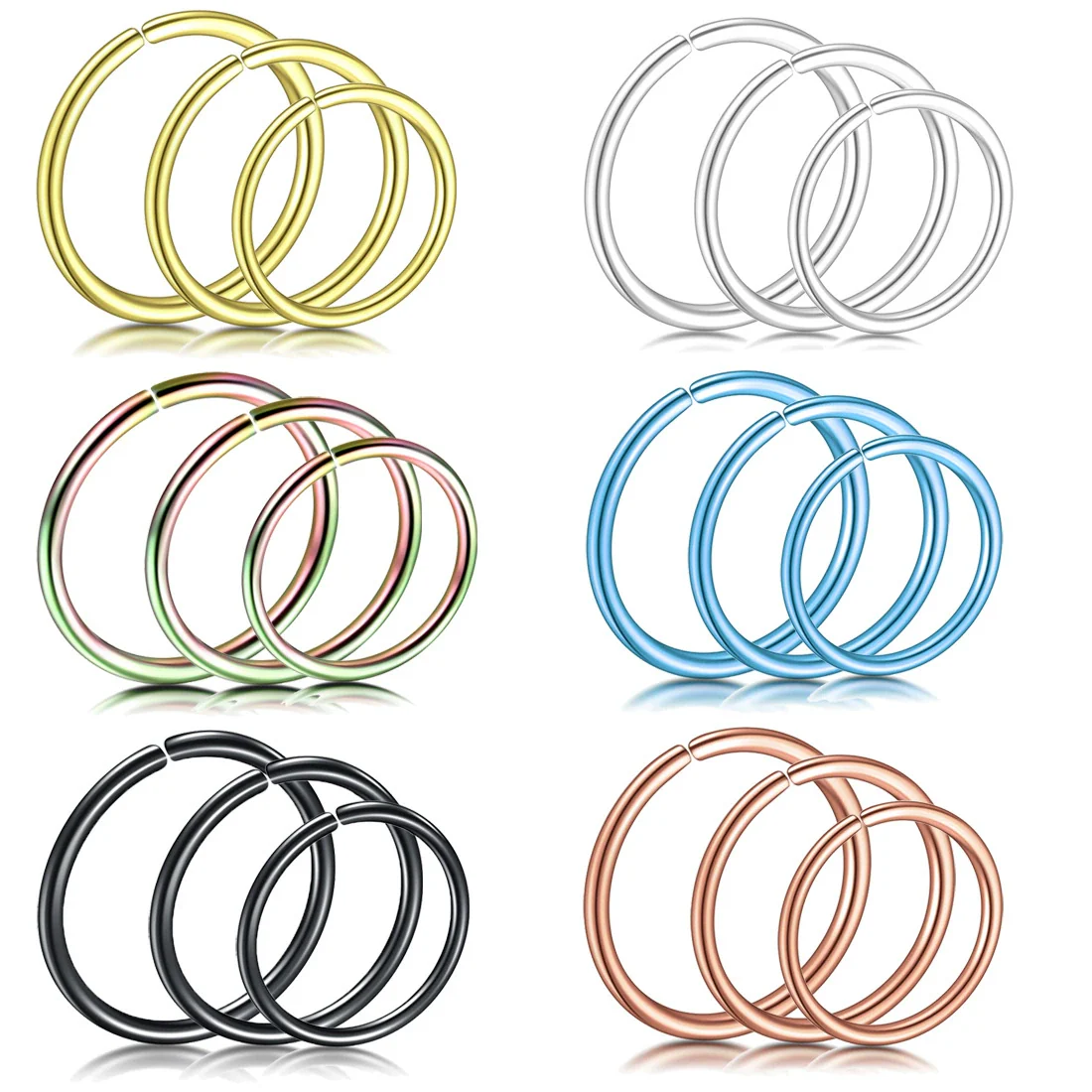 Stainless Steel U Shaped Electroplated Hole Free Nose Ring And Fake Lip Ring Jewelry Unisex - Image 2