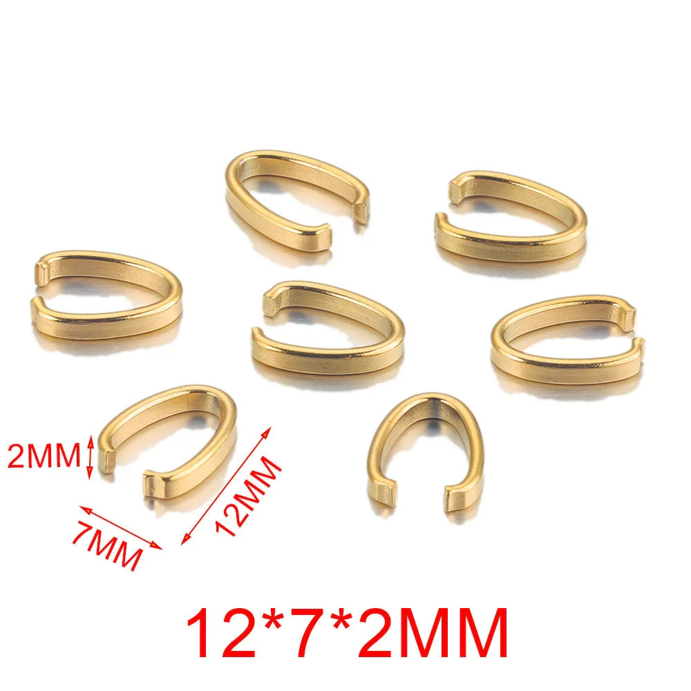 Stainless Steel U Shaped Melon Buckle Leather Rope Buckle Pendant For Diy Jewelry Accessories With Real Gold Plating - Image 2