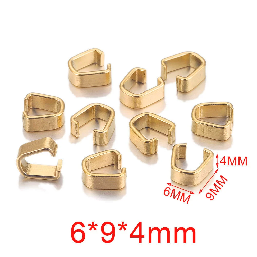 Stainless Steel U Shaped Melon Buckle Leather Rope Buckle Pendant For Diy Jewelry Accessories With Real Gold Plating - Image 3