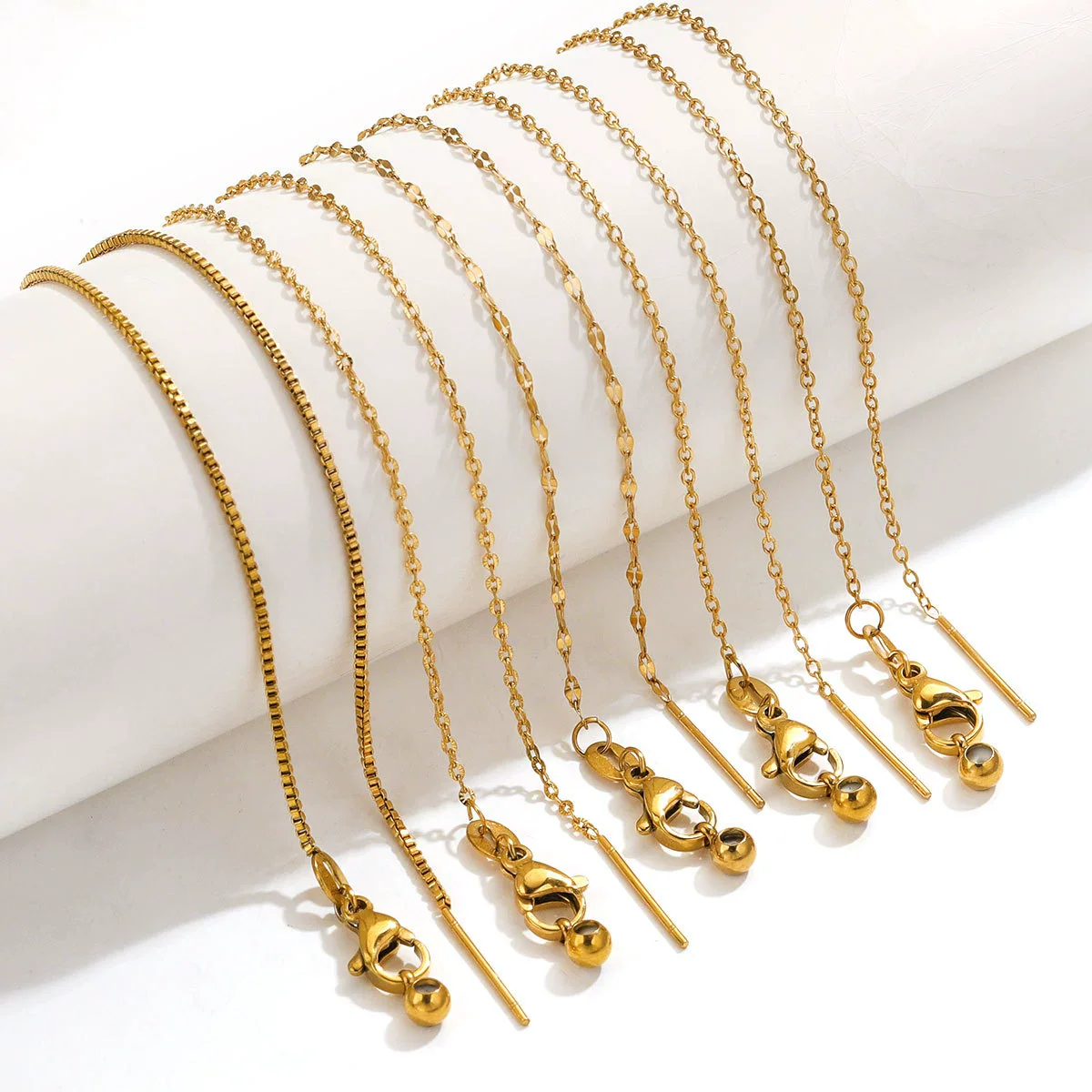 Stainless Steel Universal Diy Jewelry Accessories Bracelet With Positioning Beads And Sunflower Chain Electroplated
