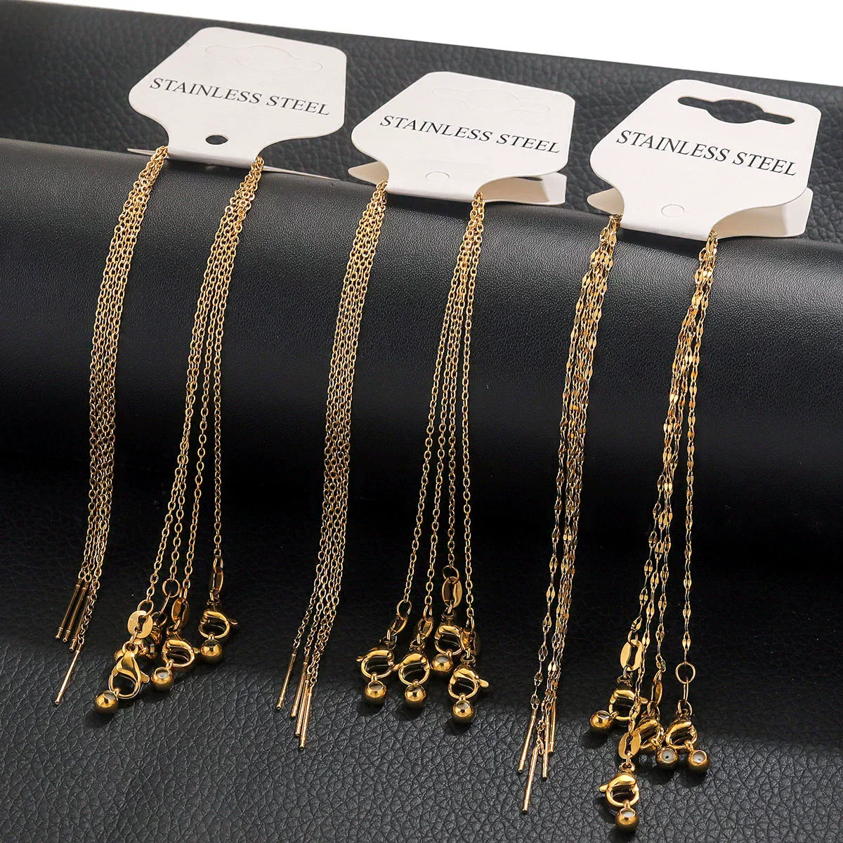 Stainless Steel Universal Diy Jewelry Accessories Bracelet With Positioning Beads And Sunflower Chain Electroplated - Image 2