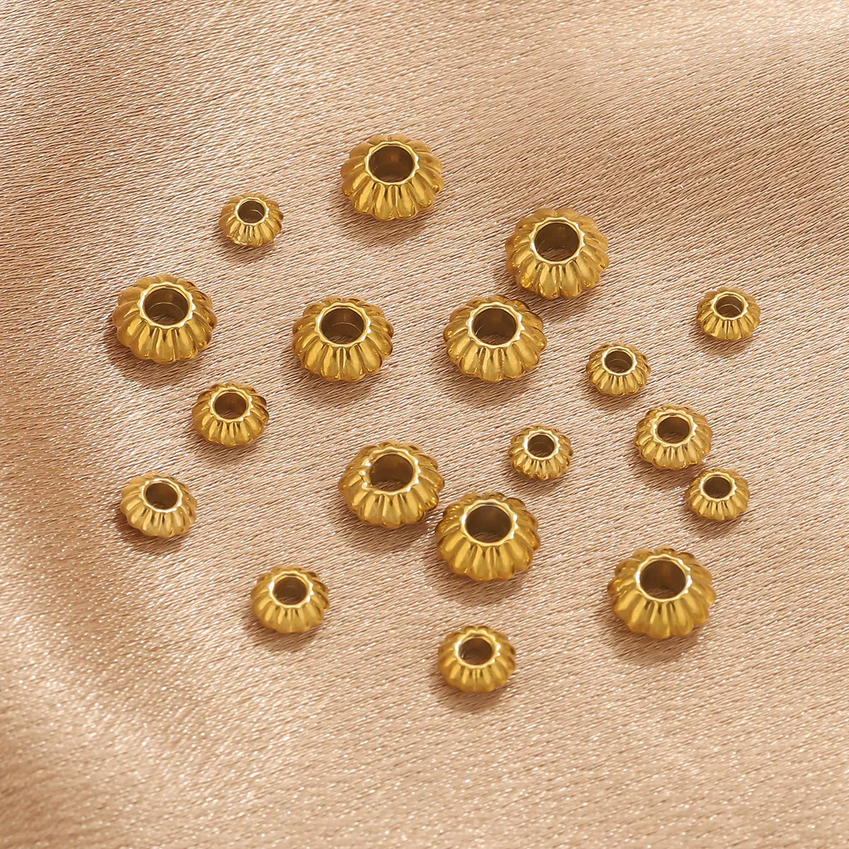 Stainless Steel Vacuum Goldplated Totem Pattern Round Abacus Beads Jewelry Accessories For Diy Bracelet Necklace Handmade Loose Beads - Image 2