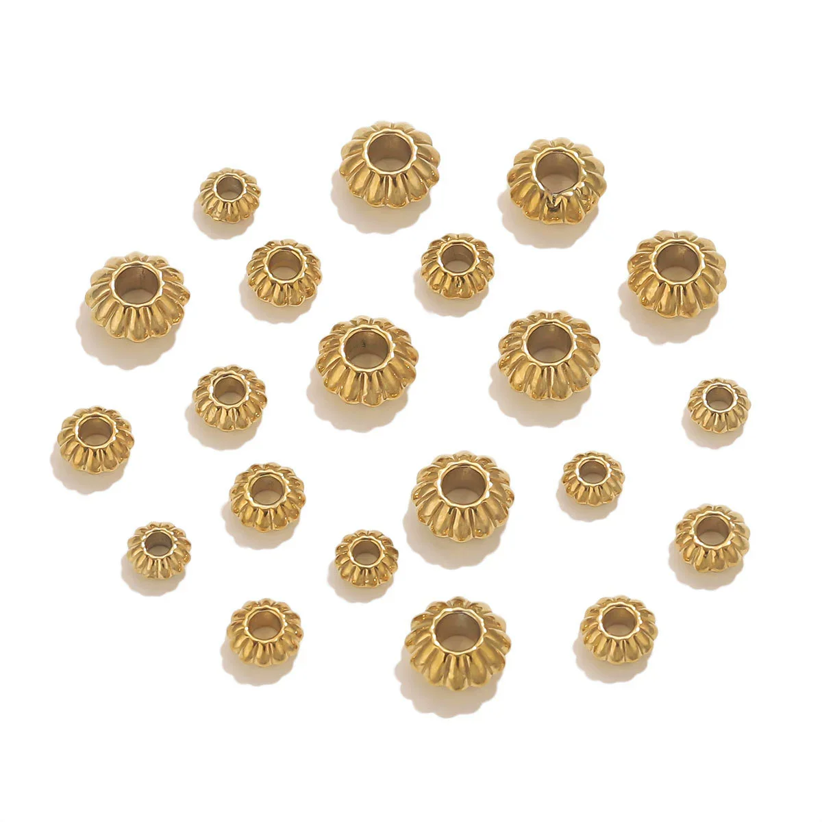 Stainless Steel Vacuum Goldplated Totem Pattern Round Abacus Beads Jewelry Accessories For Diy Bracelet Necklace Handmade Loose Beads - Image 3