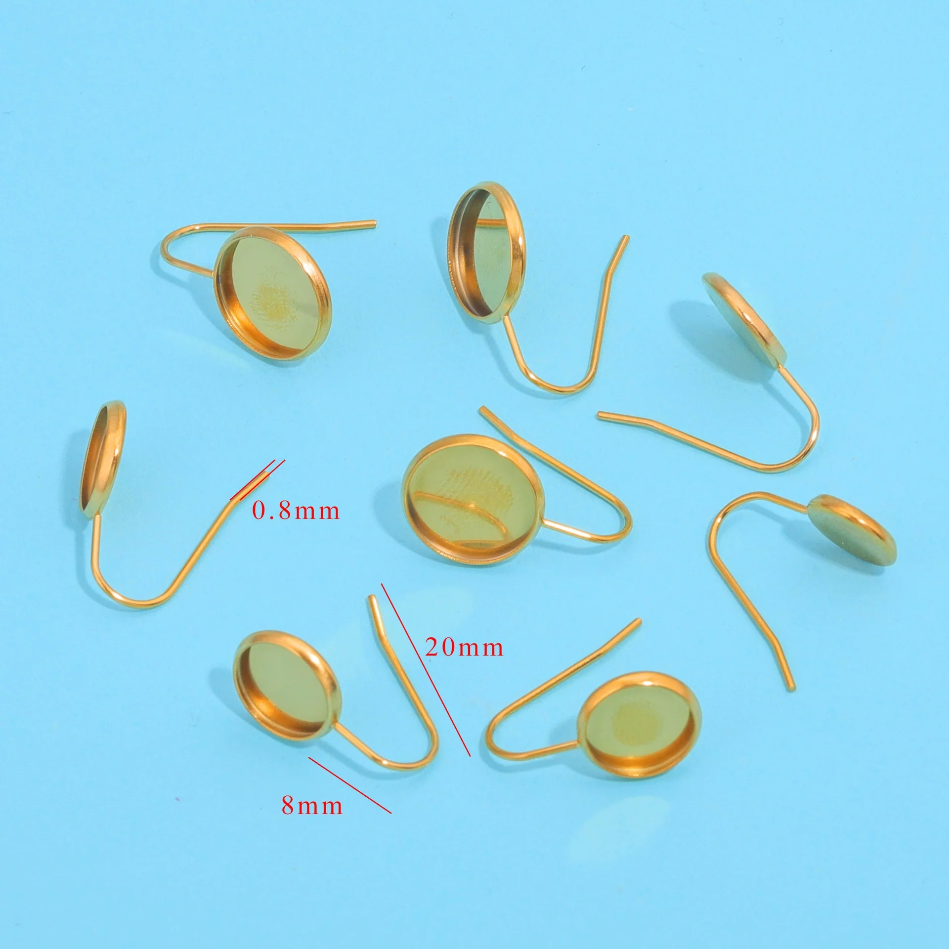 Stainless Steel Vacuum Goldplated Ushaped Ear Hook Welding Gem Holder - Image 4