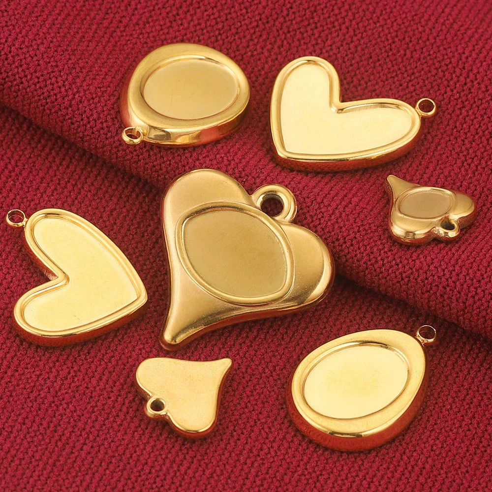 Stainless Steel Vacuum Peach Heart Drip Tray Jewelry Accessories Necklace With Dragon Pattern And Electroplating - Image 4