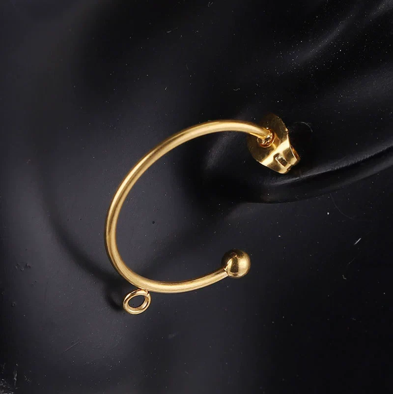Stainless Steel Vacuum Plated Cshaped Handmade Earrings - Image 2