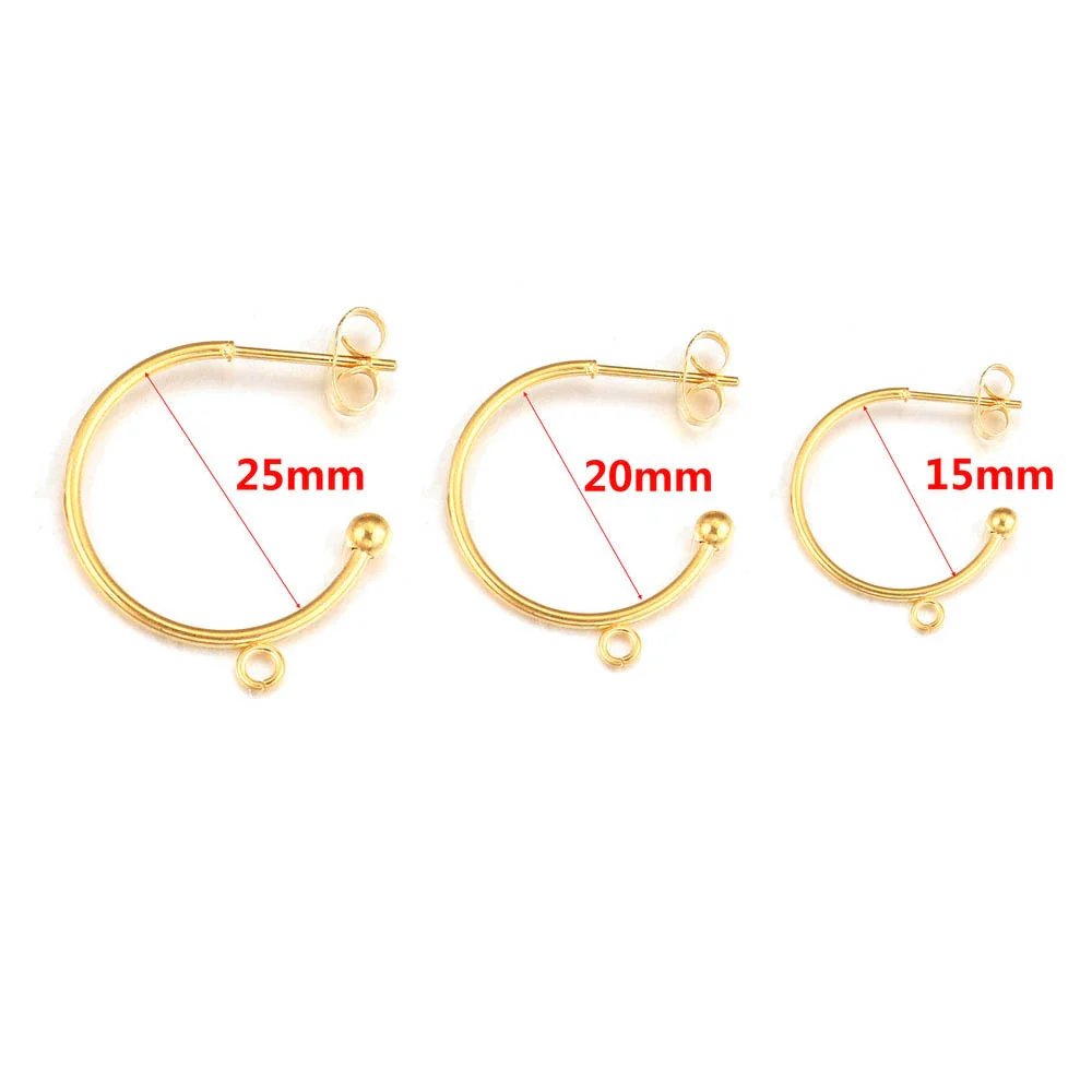 Stainless Steel Vacuum Plated Cshaped Handmade Earrings - Image 5