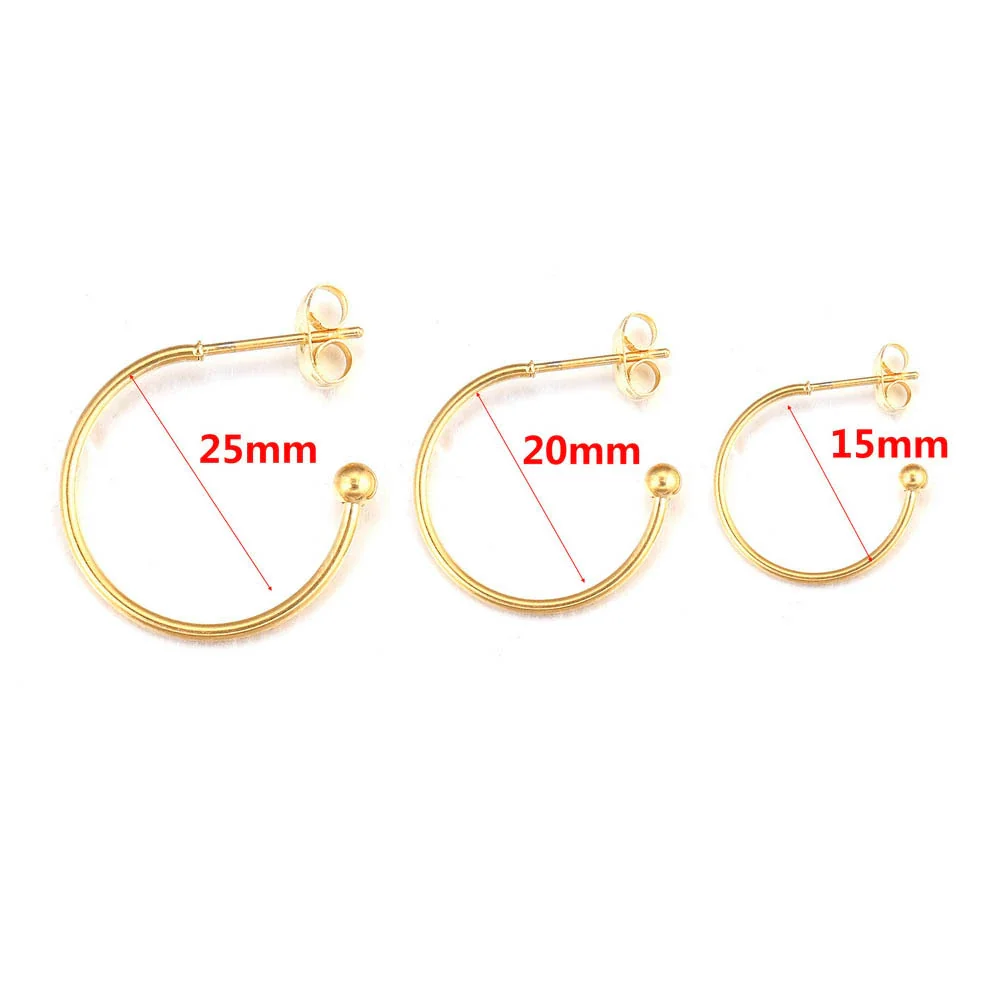 Stainless Steel Vacuum Plated Cshaped Handmade Earrings - Image 6