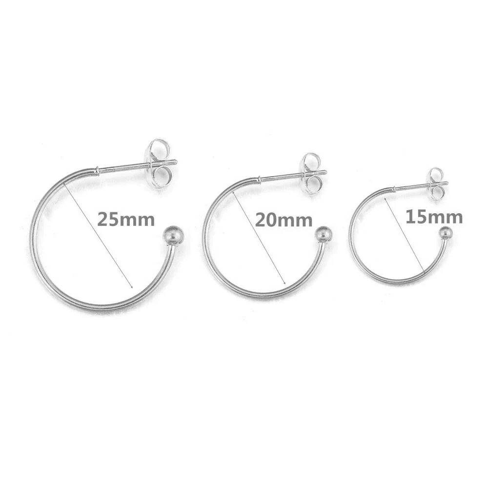 Stainless Steel Vacuum Plated Cshaped Handmade Earrings - Image 7
