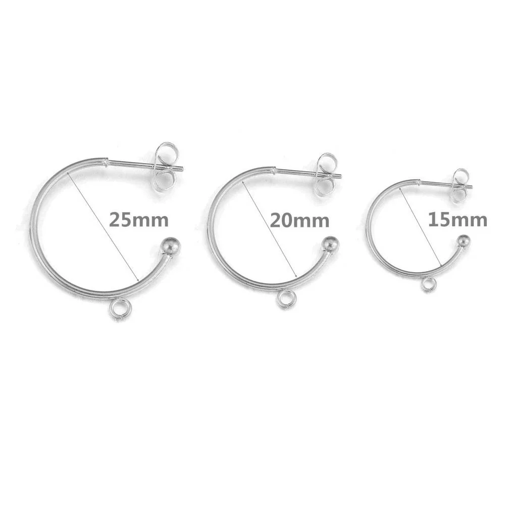 Stainless Steel Vacuum Plated Cshaped Handmade Earrings - Image 8