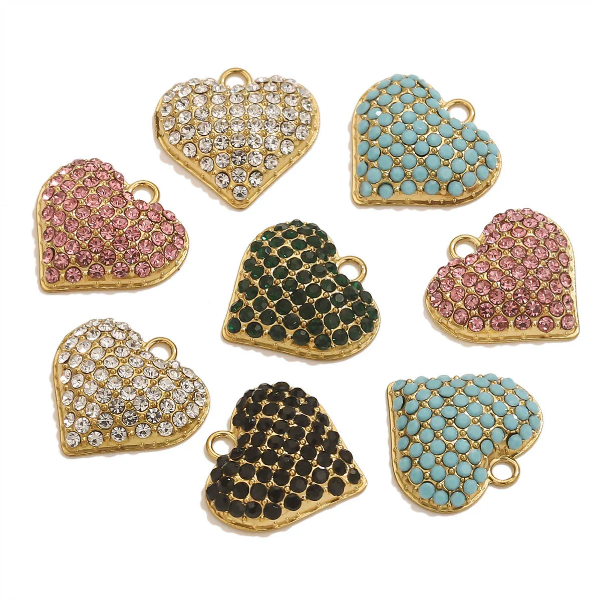 Stainless Steel Vacuum Plated Gold Heart Shaped Love Pendant Necklace Jewelry Accessories