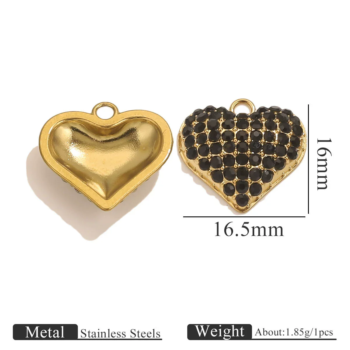 Stainless Steel Vacuum Plated Gold Heart Shaped Love Pendant Necklace Jewelry Accessories - Image 10
