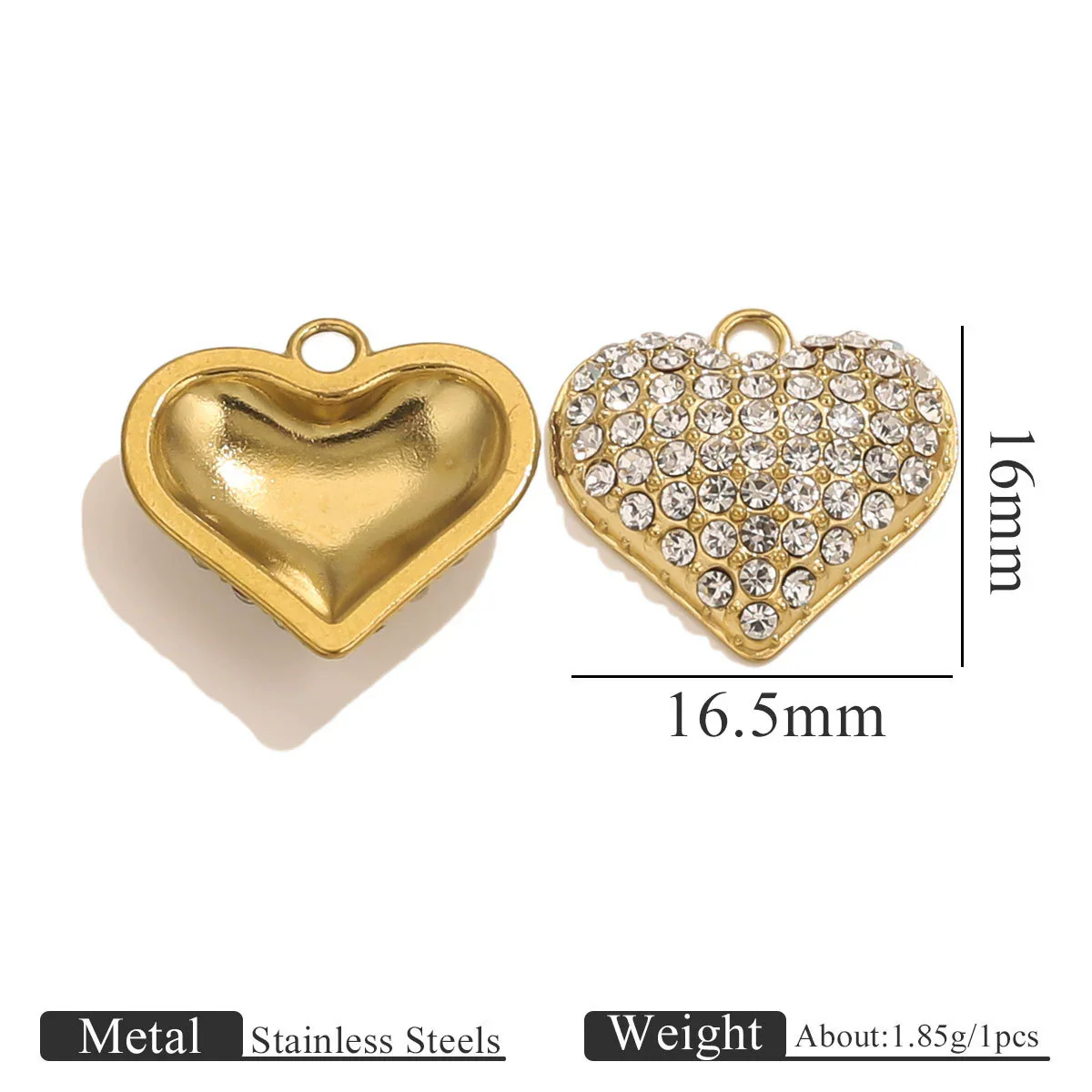 Stainless Steel Vacuum Plated Gold Heart Shaped Love Pendant Necklace Jewelry Accessories - Image 7