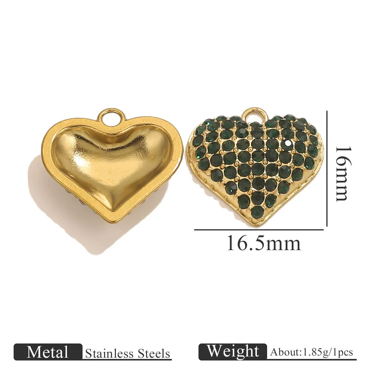 Stainless Steel Vacuum Plated Gold Heart Shaped Love Pendant Necklace Jewelry Accessories - Image 9