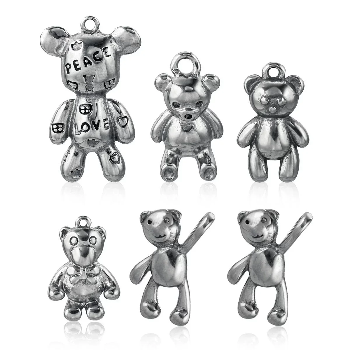 Stainless Steel Vintage Personality Violent Bear Pendant Necklace With Compass Pattern And Electroplating Treatment - Image 5