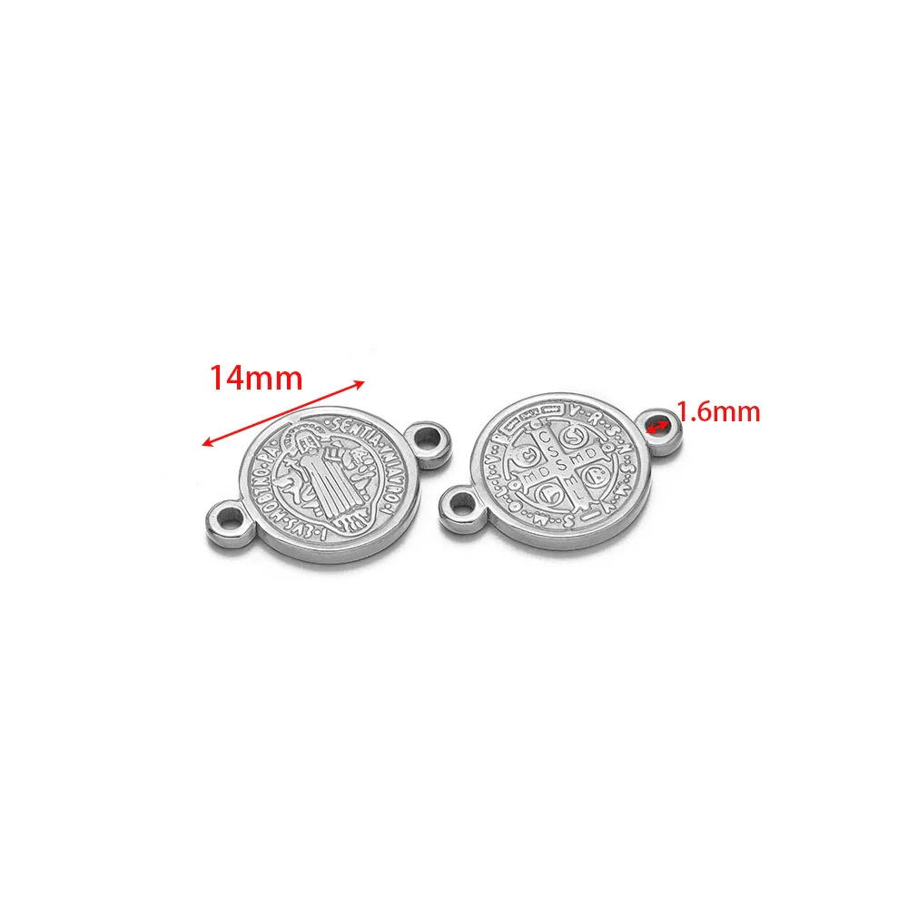 Stainless Steel Vintage Religious Double Hole Pendant Electroplated For Diy Bracelet Necklace Accessories - Image 12