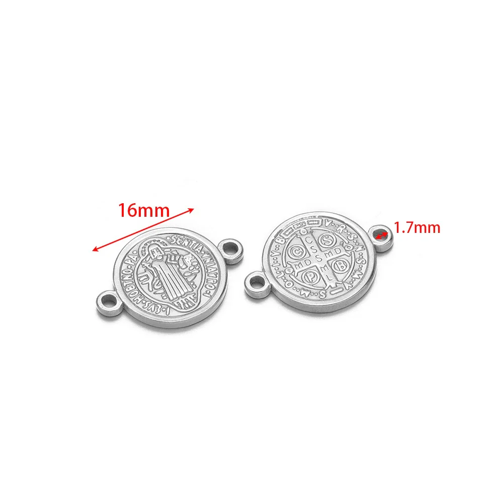 Stainless Steel Vintage Religious Double Hole Pendant Electroplated For Diy Bracelet Necklace Accessories - Image 13