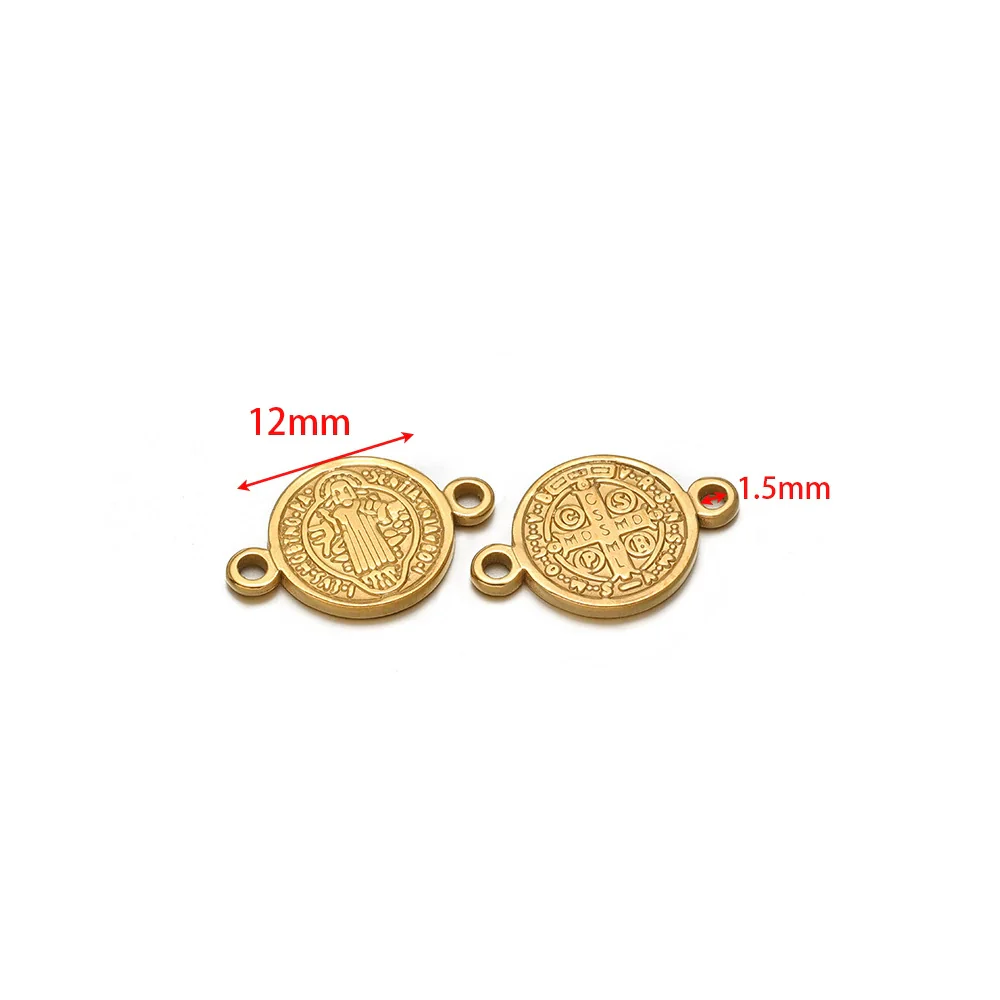 Stainless Steel Vintage Religious Double Hole Pendant Electroplated For Diy Bracelet Necklace Accessories - Image 7