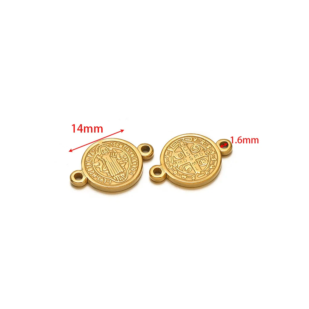 Stainless Steel Vintage Religious Double Hole Pendant Electroplated For Diy Bracelet Necklace Accessories - Image 8