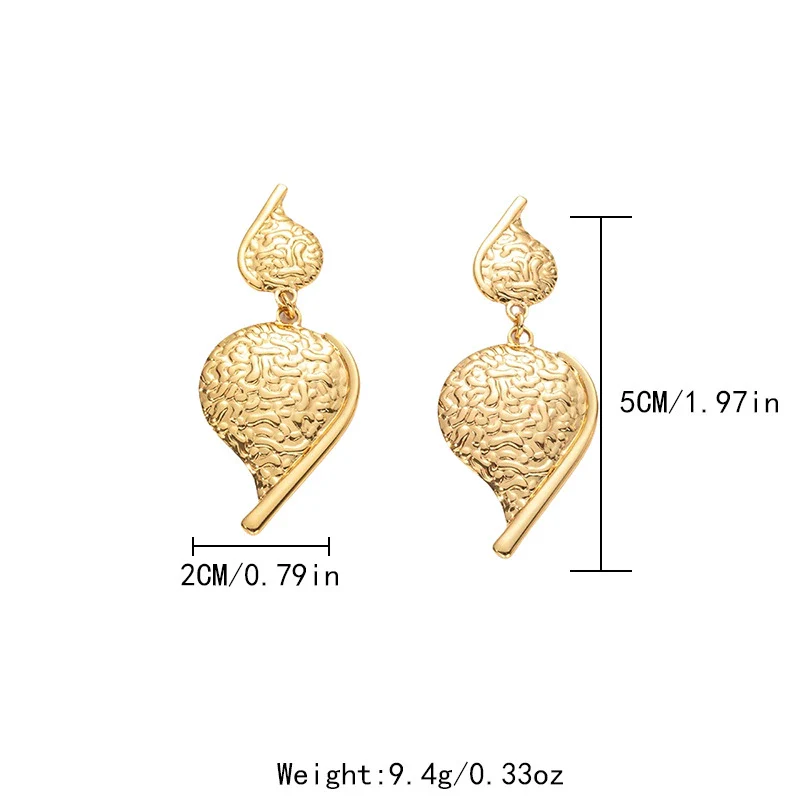 Stainless Steel Water Drop Embossed Electroplated Women's Earrings - Image 6