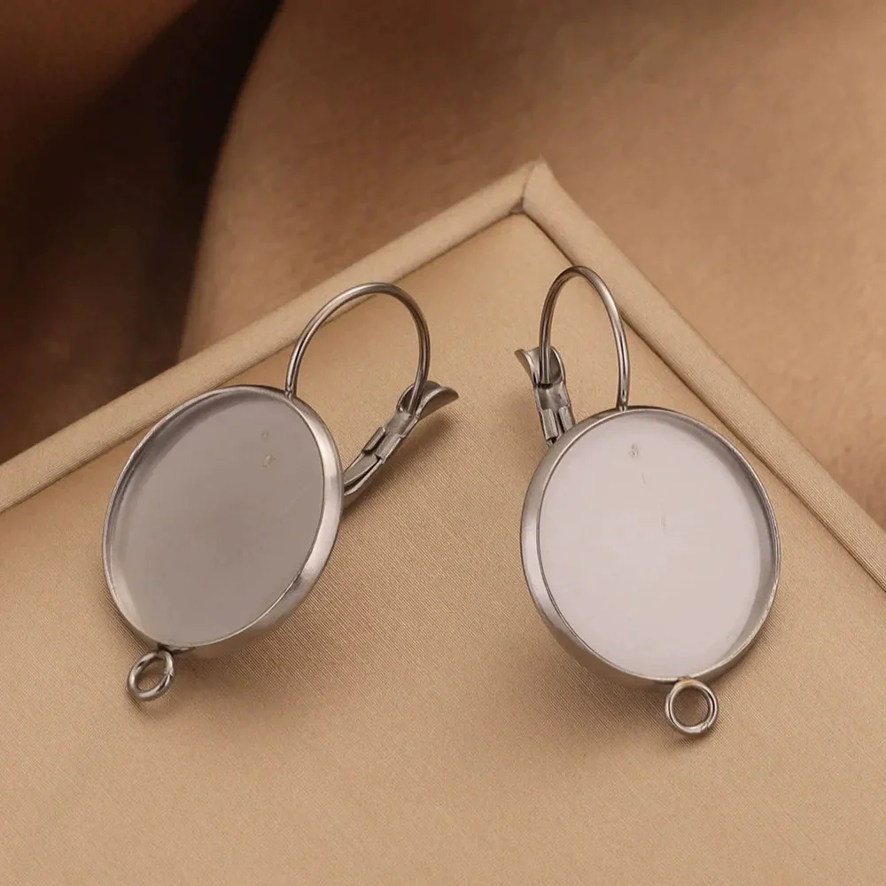 Stainless Steel Welding Ring Earrings Diy Jewelry Ear Tray Accessories With Electroplating - Image 2