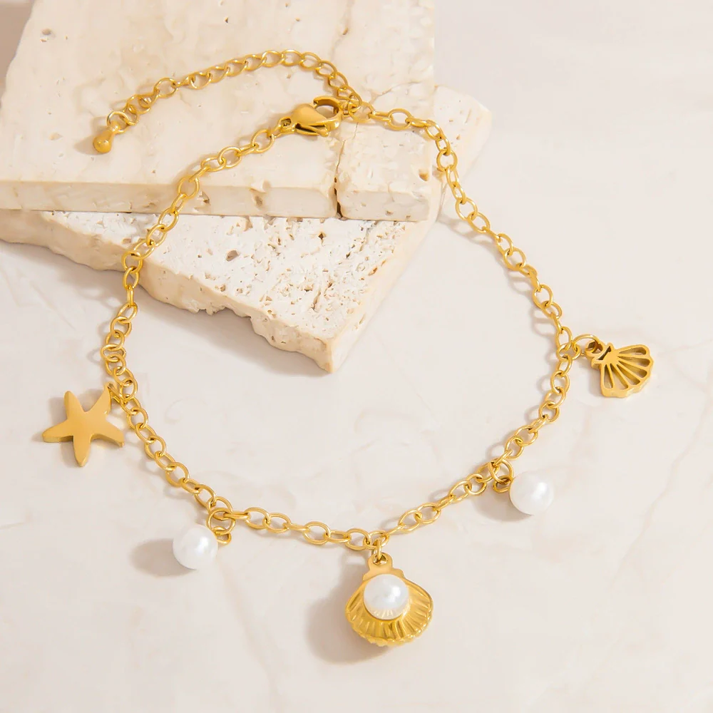 Stainless Steel Women's Anklets With Animal Zodiac Pattern Light Luxury Style 18K Gold Nonfading - Image 3