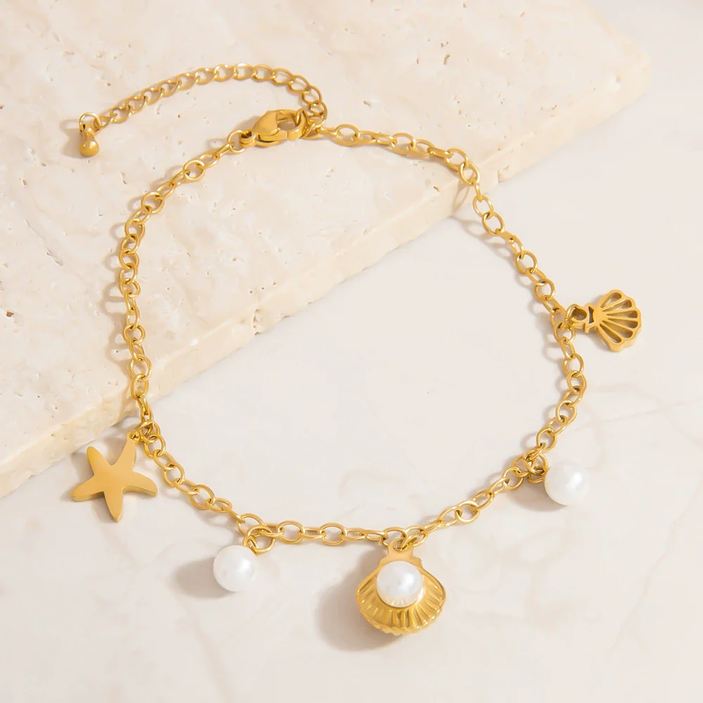 Stainless Steel Women's Anklets With Animal Zodiac Pattern Light Luxury Style 18K Gold Nonfading - Image 4