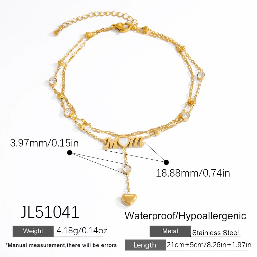 Stainless Steel Women's Anklets With Animal Zodiac Pattern Light Luxury Style 18K Gold Nonfading - Image 6