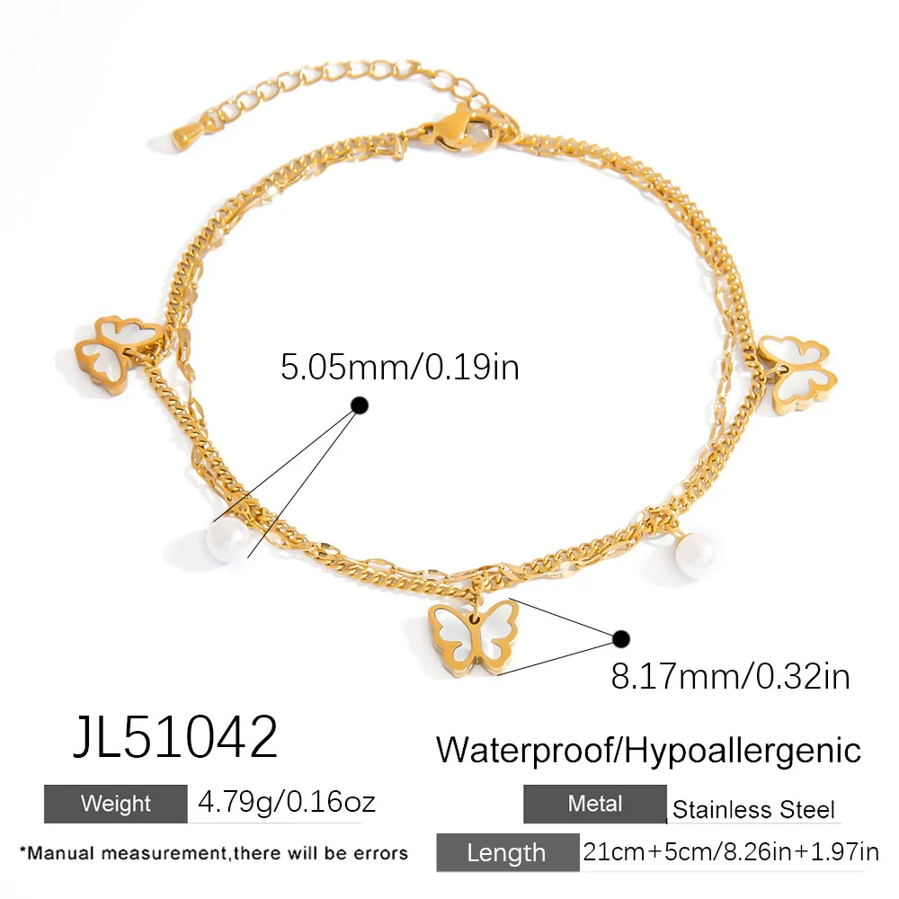 Stainless Steel Women's Anklets With Animal Zodiac Pattern Light Luxury Style 18K Gold Nonfading - Image 7