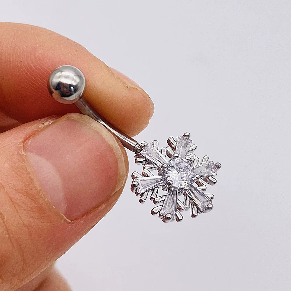 Stainless Steel Women's Body Piercing Jewelry Navel Ring With Heartshaped Butterfly Starshaped Leaves Pendant Alloy Inlaid Artificial And Semiprecious Stones Electroplated - Image 12