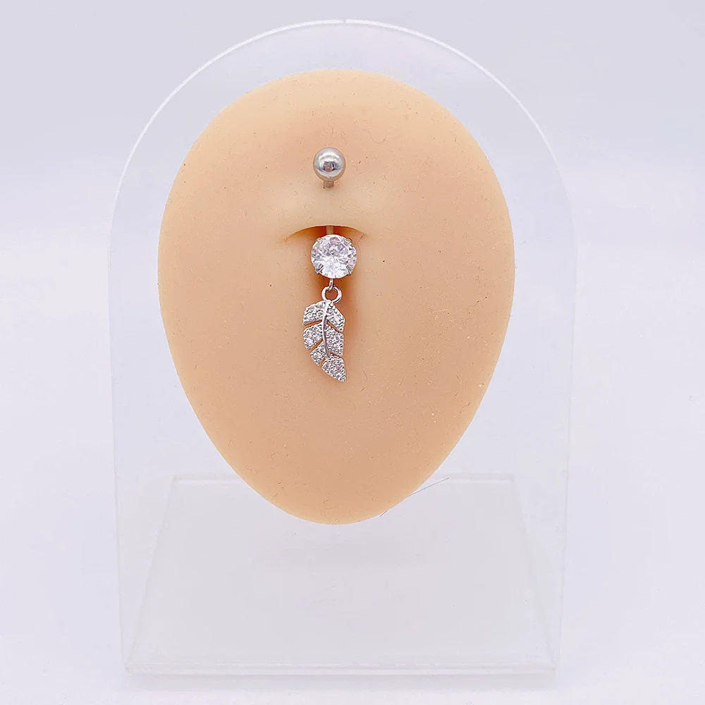 Stainless Steel Women's Body Piercing Jewelry Navel Ring With Heartshaped Butterfly Starshaped Leaves Pendant Alloy Inlaid Artificial And Semiprecious Stones Electroplated - Image 50