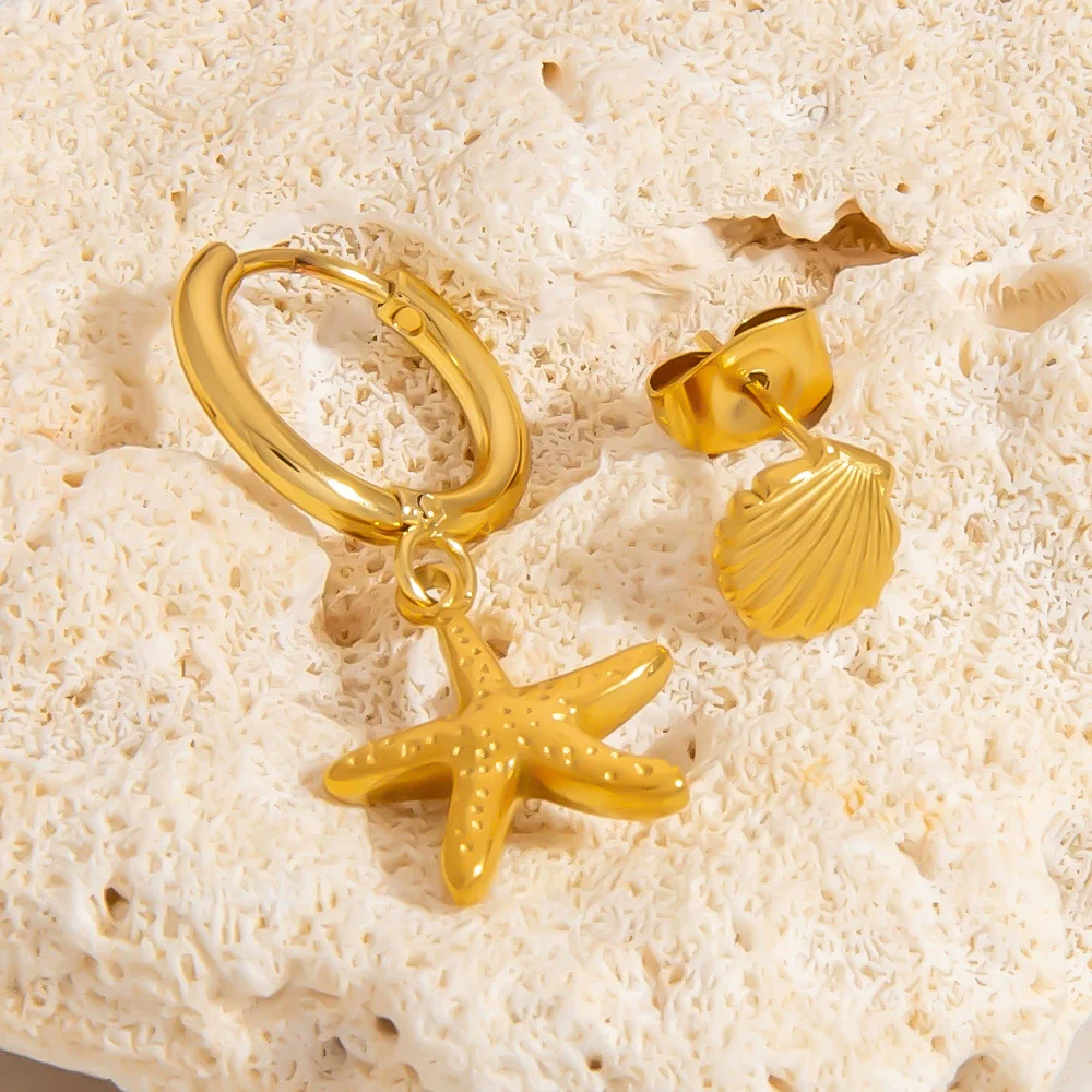 Stainless Steel Women's Earrings With Flower Pattern And Electroplating Retro Fashion Minimalist Style - Image 3