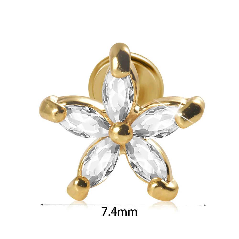 Stainless Steel Zircon Electroplated Heart Pattern Inner Tooth Lip Nail Snake Leaf Earrings - Image 14