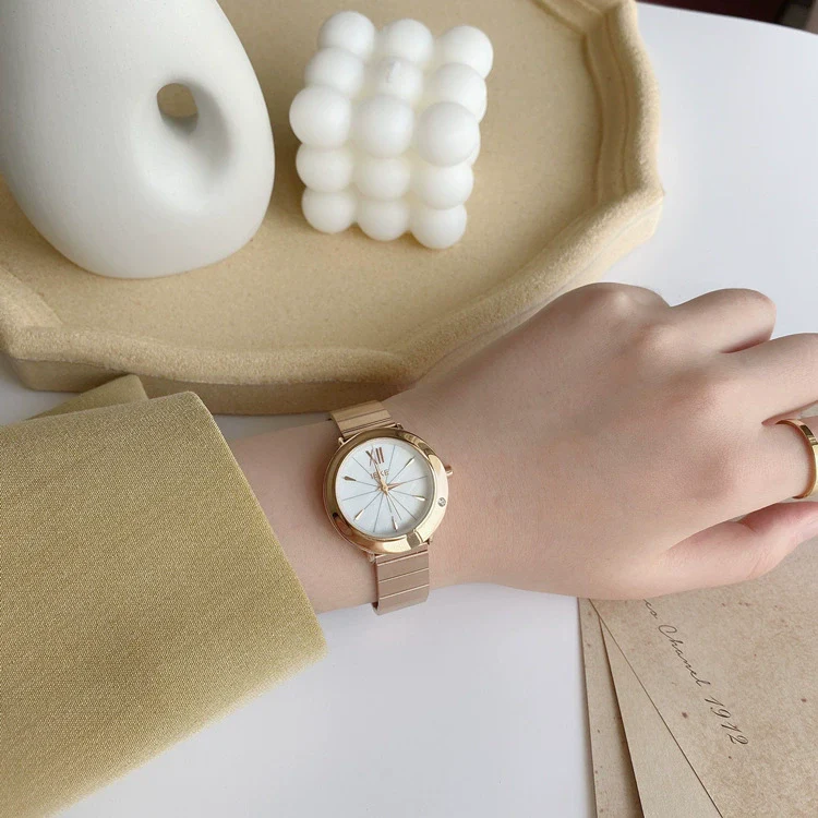 Steel Belt Quartz Watch Alloy Case Ordinary Glass Mirror Cold Style Retro Artistic For Female Students - Image 2