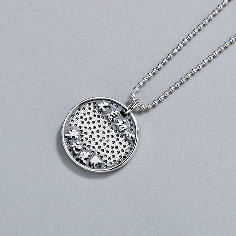 Sterling Silver 925 Prayer Hand Pendant Necklace Geometric Style Electroplated Unisex - Image 2