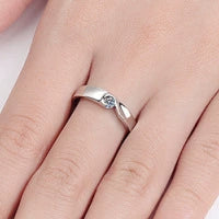 Sterling Silver Couple Ring With Heart Pattern And Electroplating Process - Image 6