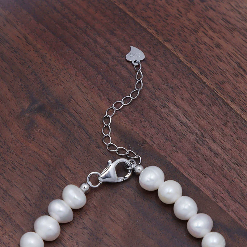 Sterling Silver Lobster Clasp Tail Chain Diy Handmade Pearl Necklace Jewelry With Electroplating Treatment - Image 4