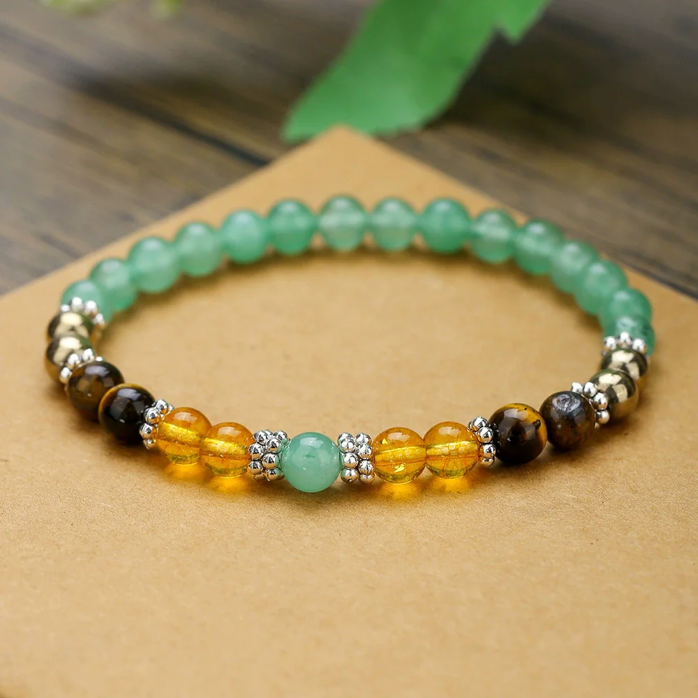 Stone Beaded Handmade Unisex Facet Gem Grey Moonlight Colorful Black Gallstone Lotus Tiger Eye Crystal Bracelet - Image 32
