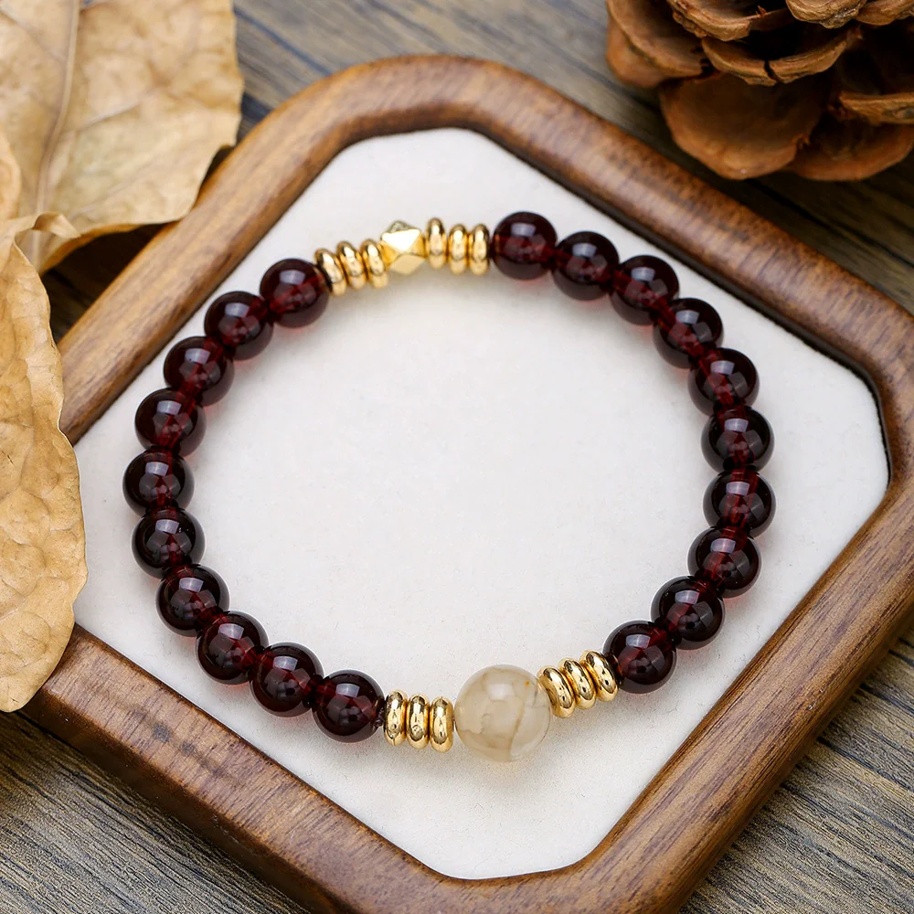 Stone Beaded Handmade Unisex Facet Gem Grey Moonlight Colorful Black Gallstone Lotus Tiger Eye Crystal Bracelet - Image 33