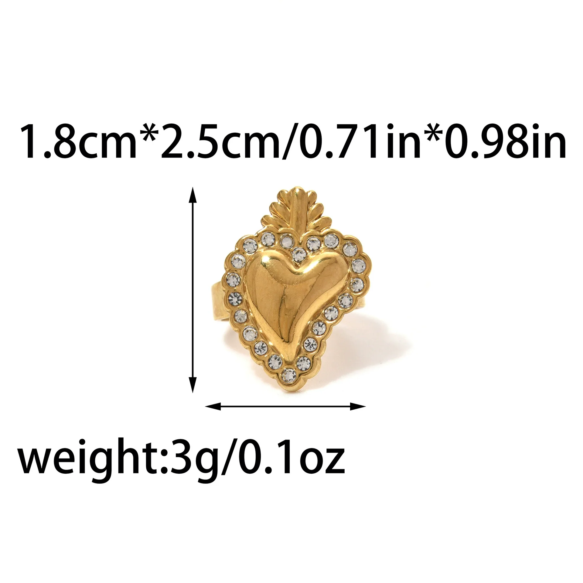 Strawberry Pattern Stainless Steel Electroplated Women's Earrings And Ring Set - Image 7