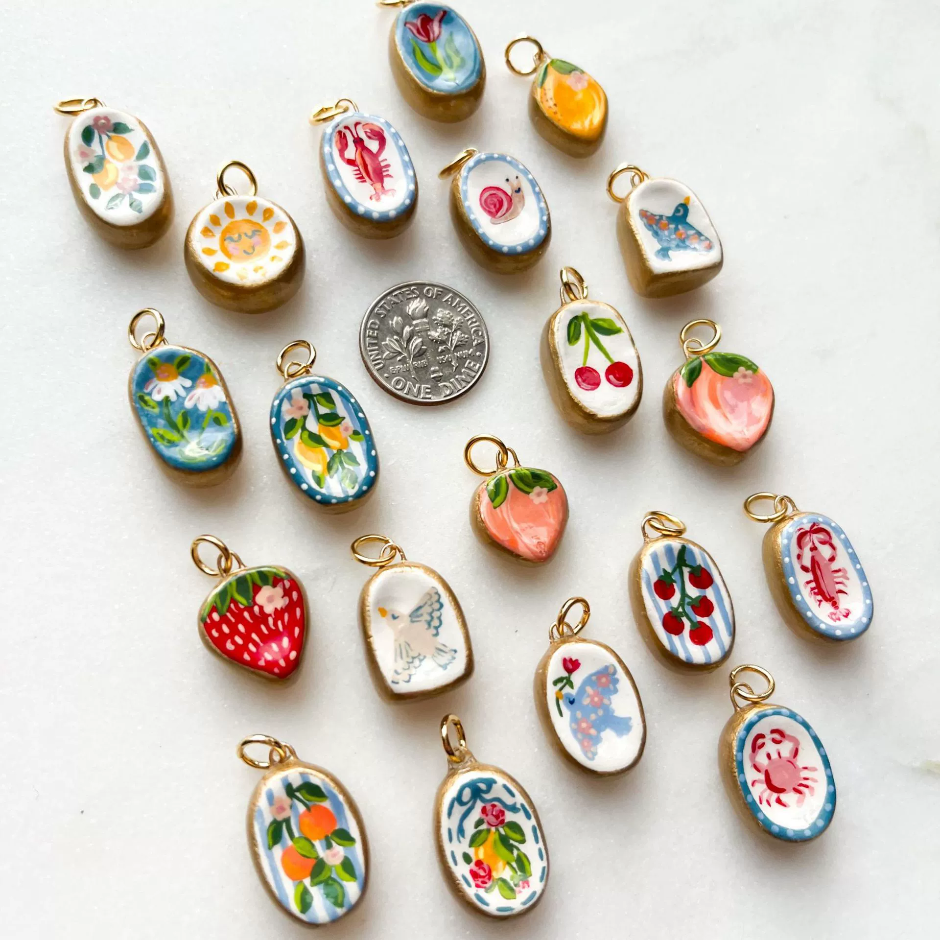 Strawberry Pendant Jewelry Cartoon Series Copper Electroplated Colorful For Women - Image 3