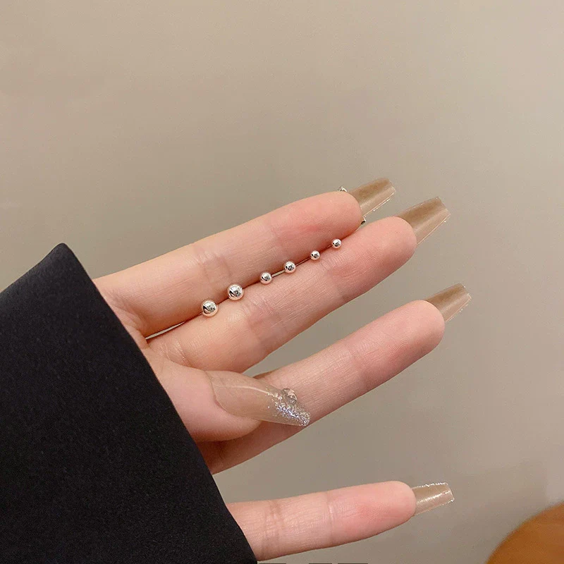Stud Earrings Copper S925 Silver Geometric Electroplated For Women - Image 2