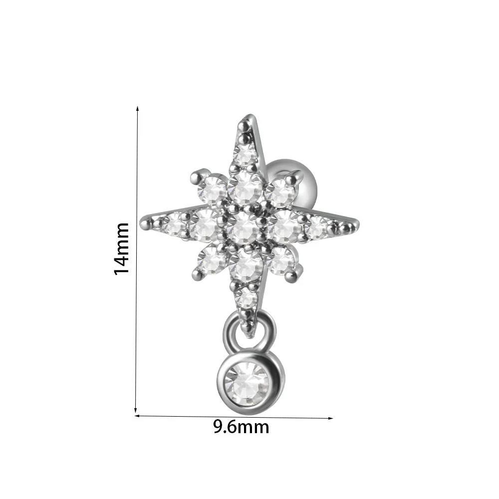 Stud Earrings Stainless Steel Butterfly Geometric Flower Insect Diamond - Image 6
