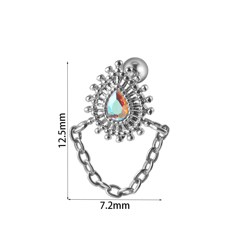 Stud Earrings Stainless Steel Butterfly Geometric Flower Insect Diamond - Image 9