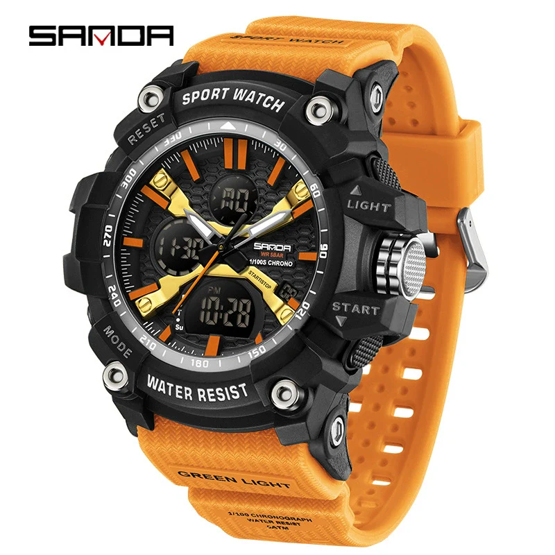 Student Sports Watch Tpu Strap Abs Case Acrylic Mirror Waterproof Luminous Highend Style - Image 2