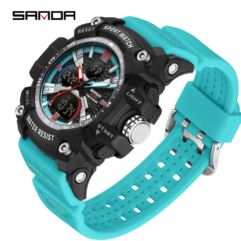 Student Sports Watch Tpu Strap Abs Case Acrylic Mirror Waterproof Luminous Highend Style - Image 3
