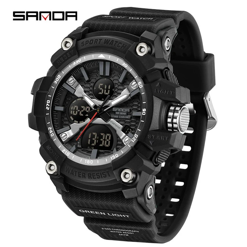 Student Sports Watch Tpu Strap Abs Case Acrylic Mirror Waterproof Luminous Highend Style - Image 4