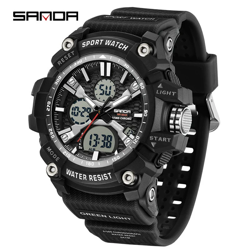 Student Sports Watch Tpu Strap Abs Case Acrylic Mirror Waterproof Luminous Highend Style - Image 5