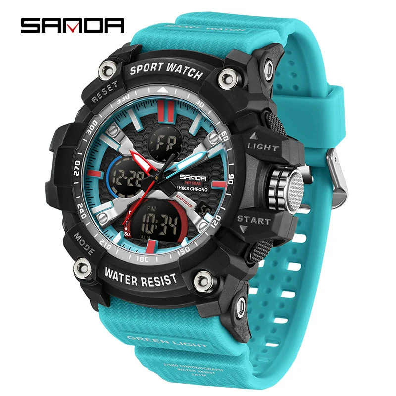 Student Sports Watch Tpu Strap Abs Case Acrylic Mirror Waterproof Luminous Highend Style - Image 7