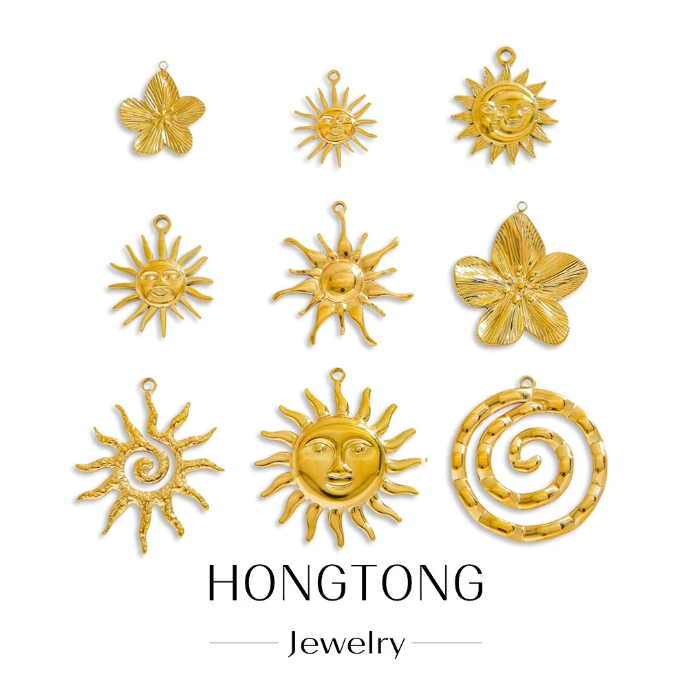 Summer New Sunflower Pendant Stainless Steel Electroplated Jewelry Accessories